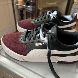 Puma Purple and Black leather and suede sneakers - Women's Size 9